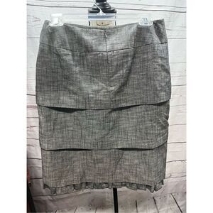 Cato Women's Size‎ 6 Gray Tiered Ruffle Pencil Skirt Business Casual